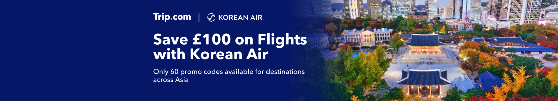 Save £100 on Flights with Korean Air