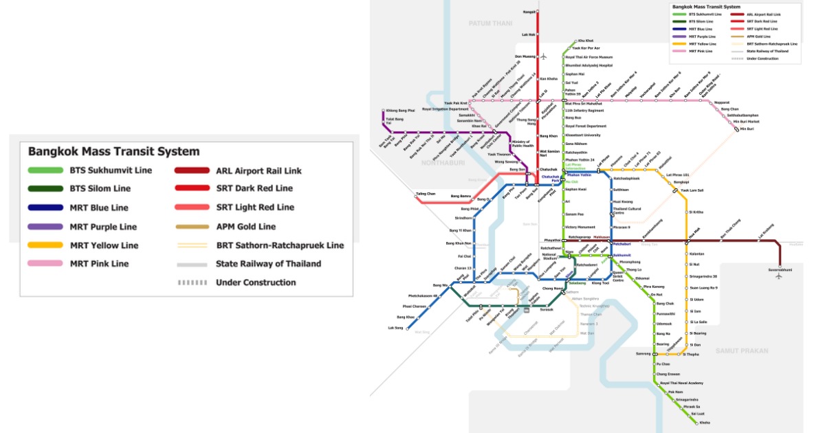 BTS and MRT map